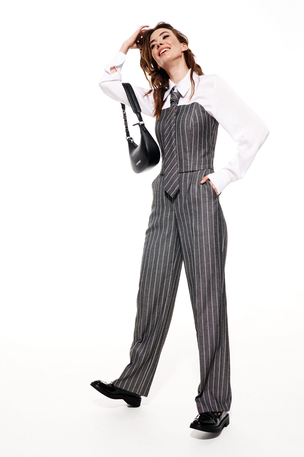 Костюм трехпредметный (блузка+брюки+галстук) - Elletto фото 29