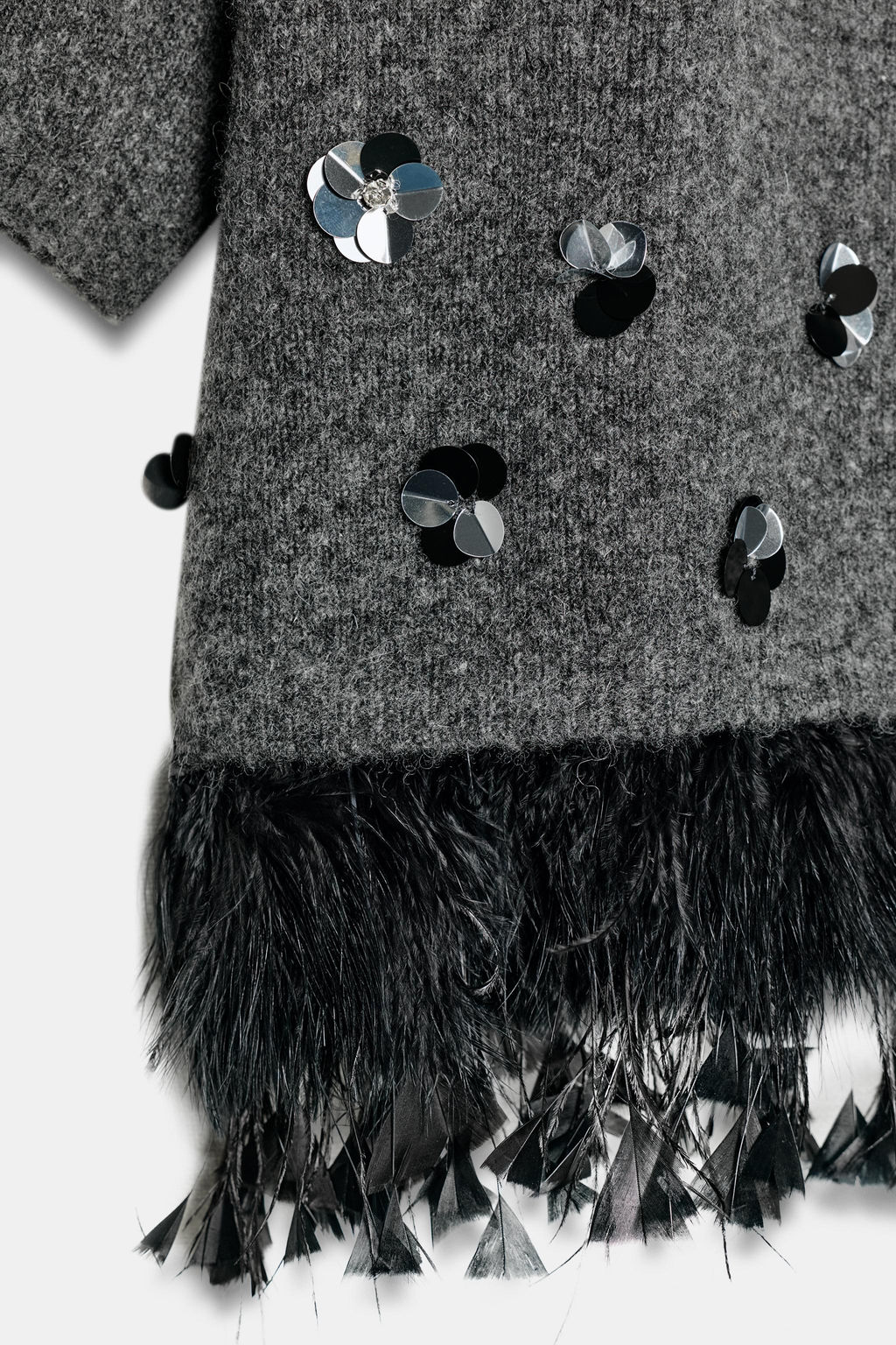 WOOL, SEQUIN AND FEATHER JUMPER - Zara фото 9