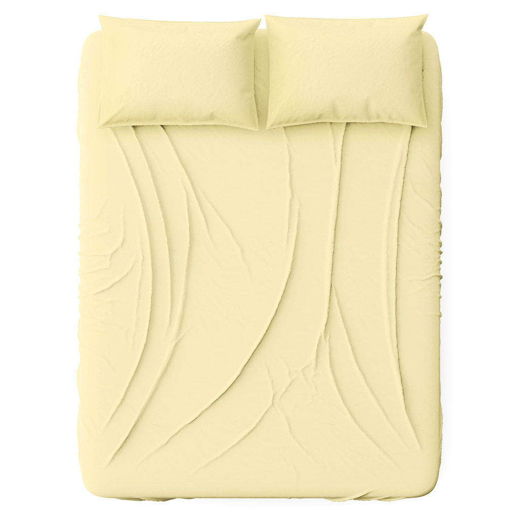 Простыня Евростандарт "Нежный желтый" 220х240см, сатин 108г/м2, хлопок 100%, упаковка "классическая" ПВХ 28х41см, "Домашняя мода" (Россия)