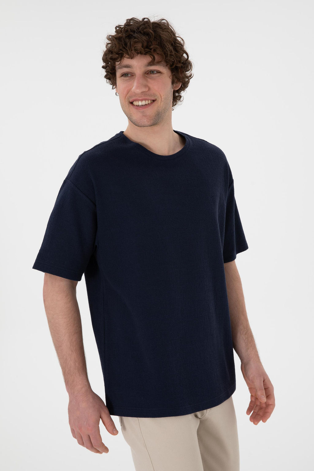 Erkek Comfort Fit Bisiklet Yaka Lacivert Jakarl_ _nterlok Ti__rt Sepette S_rpriz _ndirim - U.s. polo assn фото 3