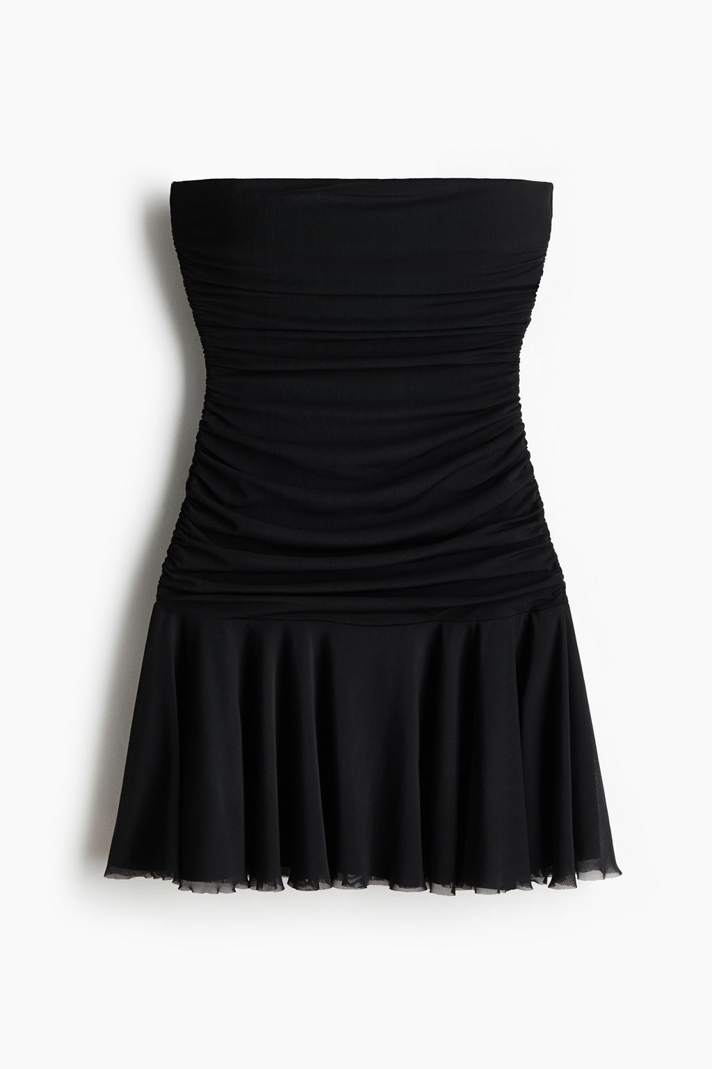 Vestido bandeau con frunces