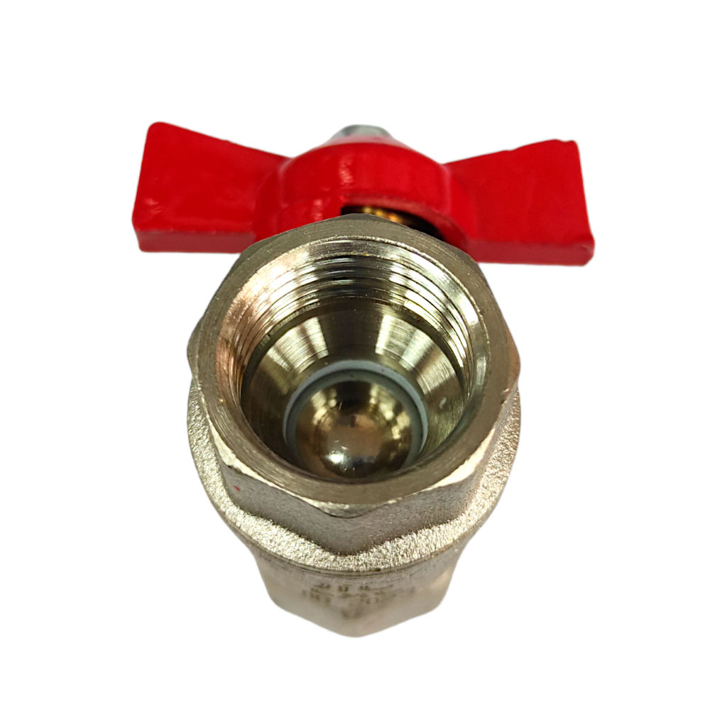 Кран шаровый для воды 1/2" г-г (латунь), бабочка