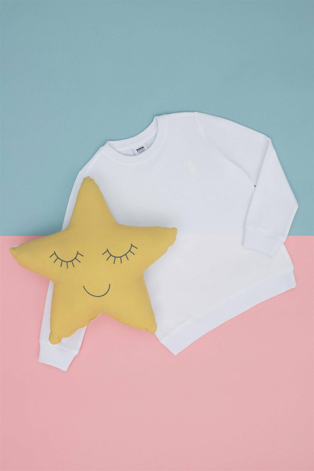 U. S. Polo Assn Детский белый базовый свитшот с круглым вырезом - U.s. polo assn фото 2