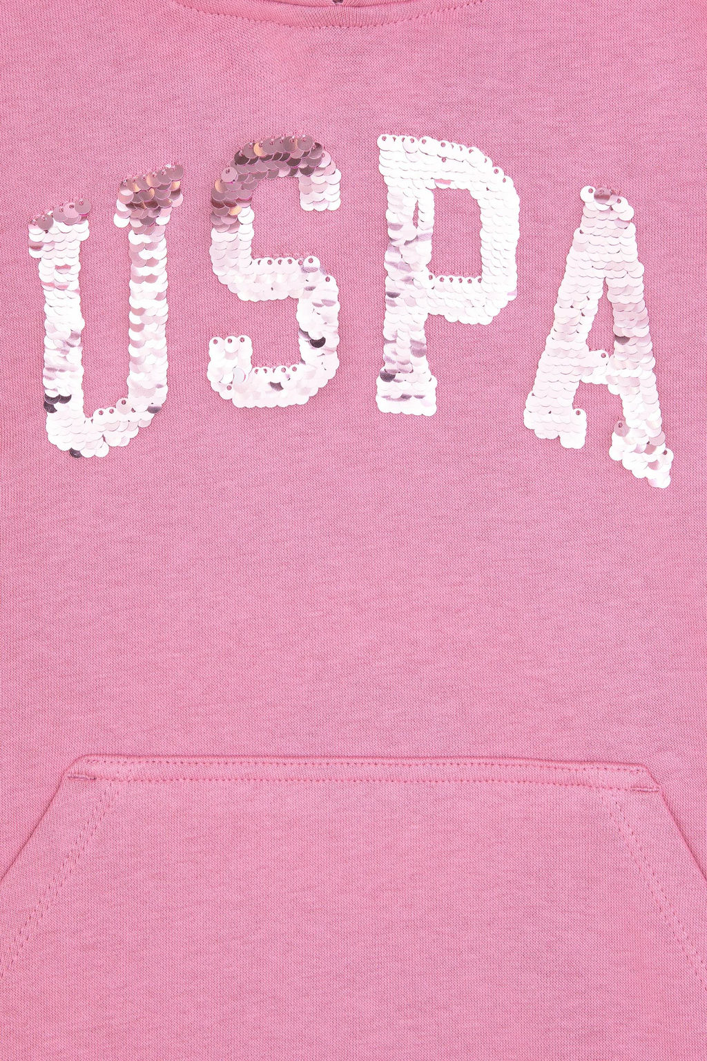 K_z _ocuk Pembe Payet __lemeli Kap__onlu Basic Sweatshirt Sepette S_rpriz _ndirim - U.s. polo assn фото 3