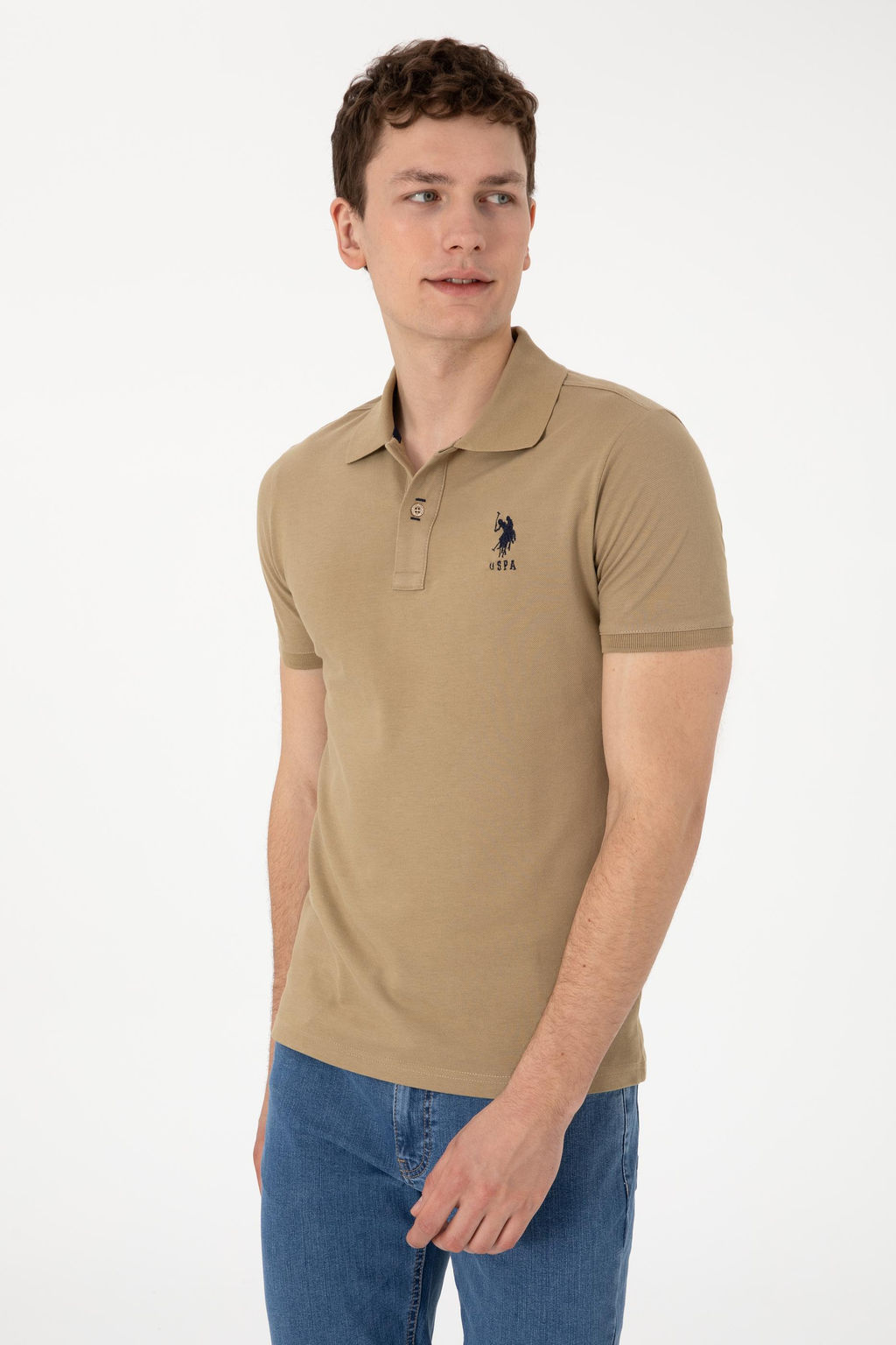 Erkek Slim Fit Polo Yaka Haki Basic Ti__rt Sepette S_rpriz _ndirim - U.s. polo assn фото 3
