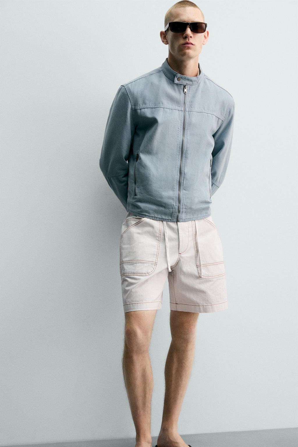 BERMUDA WIDE FIT PLIEGUES / Blanco roto - Zara фото 5