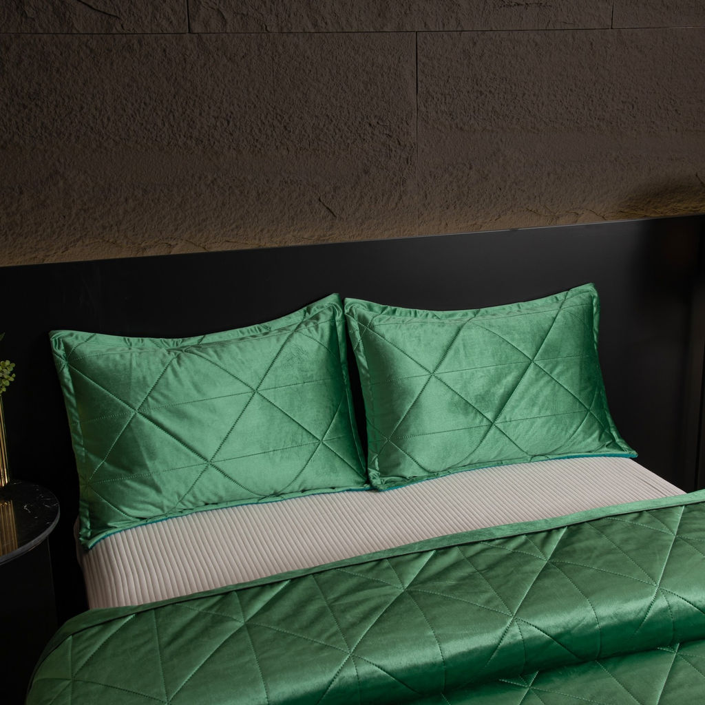 Велюровое покрывало в клетку и две наволочки OVL049 160*220/50-70 1 шт - Ситрейд фото 9