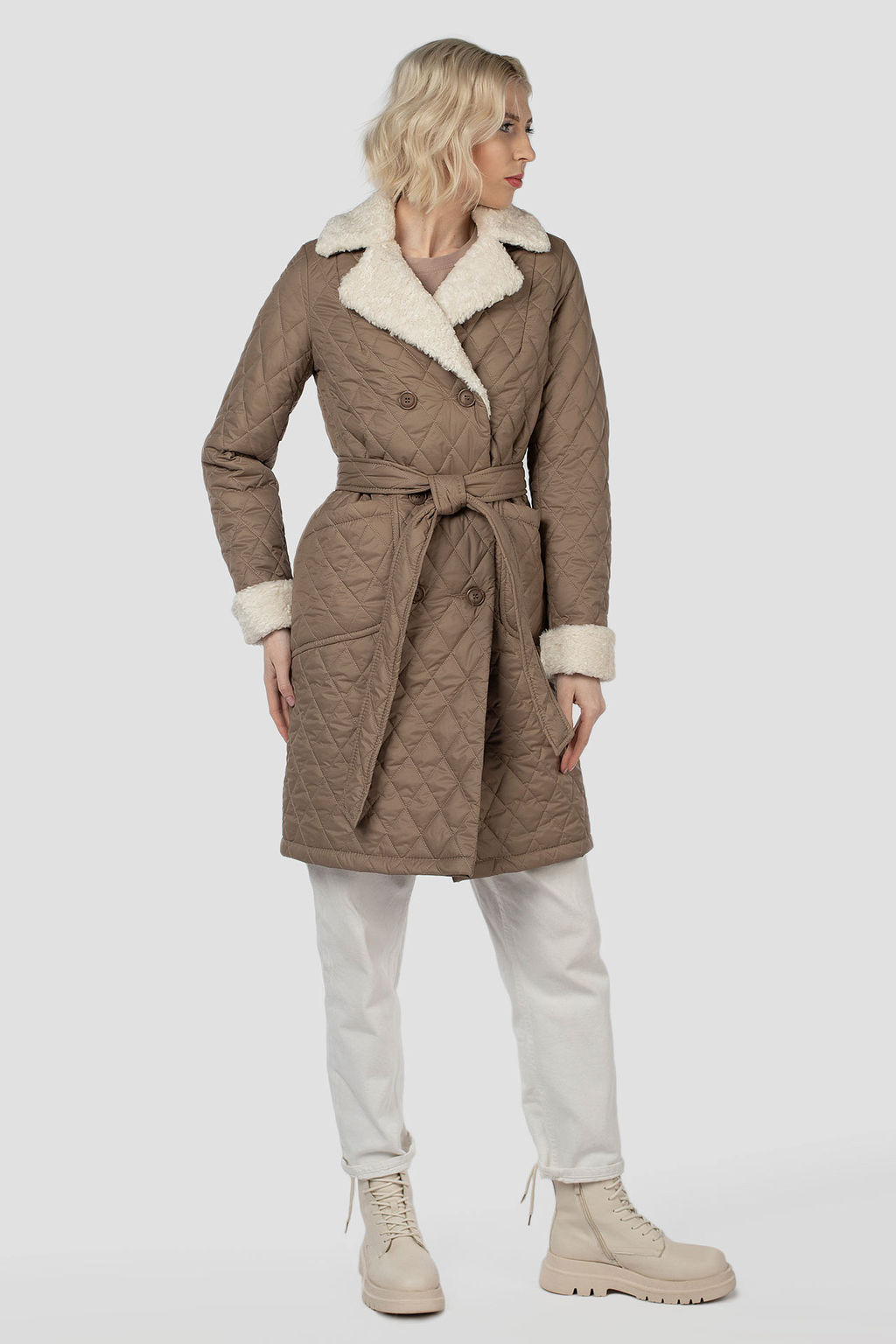 05-2136 Куртка женская зимняя (пояс) - El podio фото 5