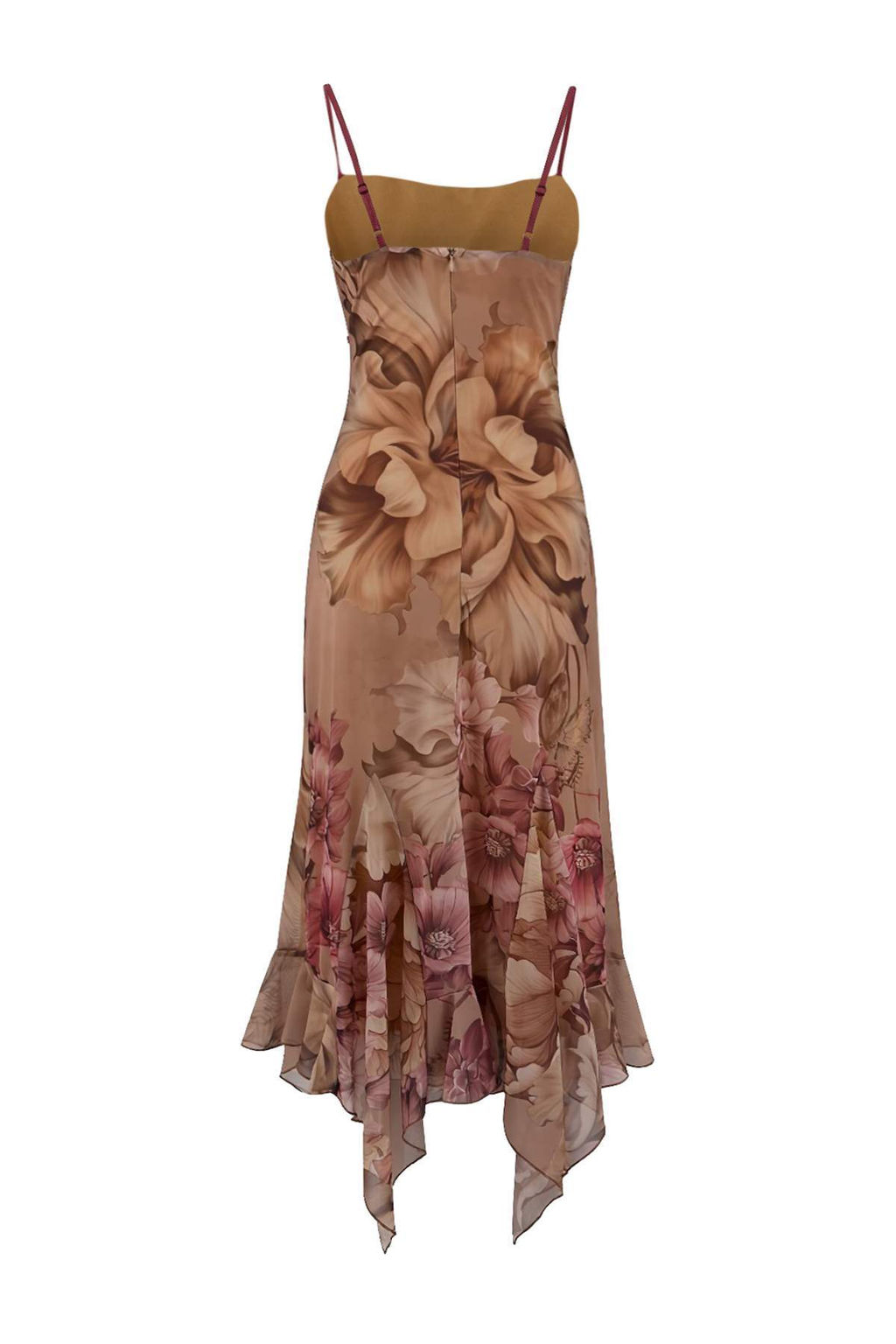 Cok Renkli A-Kesim Cicek Desenli F?rf?rl? Orme Tul Elbise TPRSS24EL00133