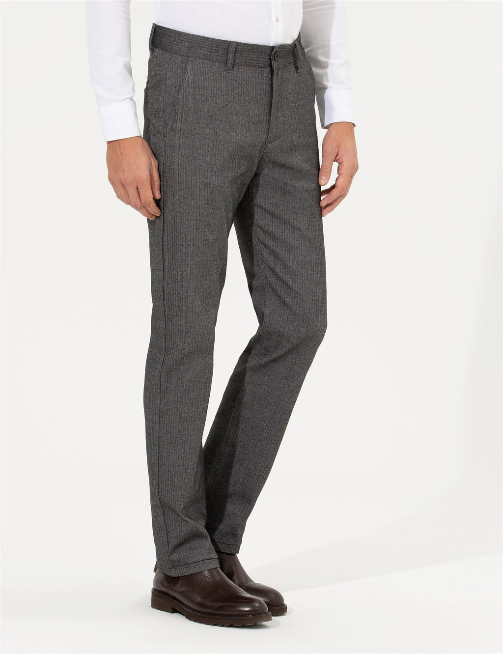 Antrasit Regular Fit _izgili Kanvas Pantolon - Pierre cardin фото 2