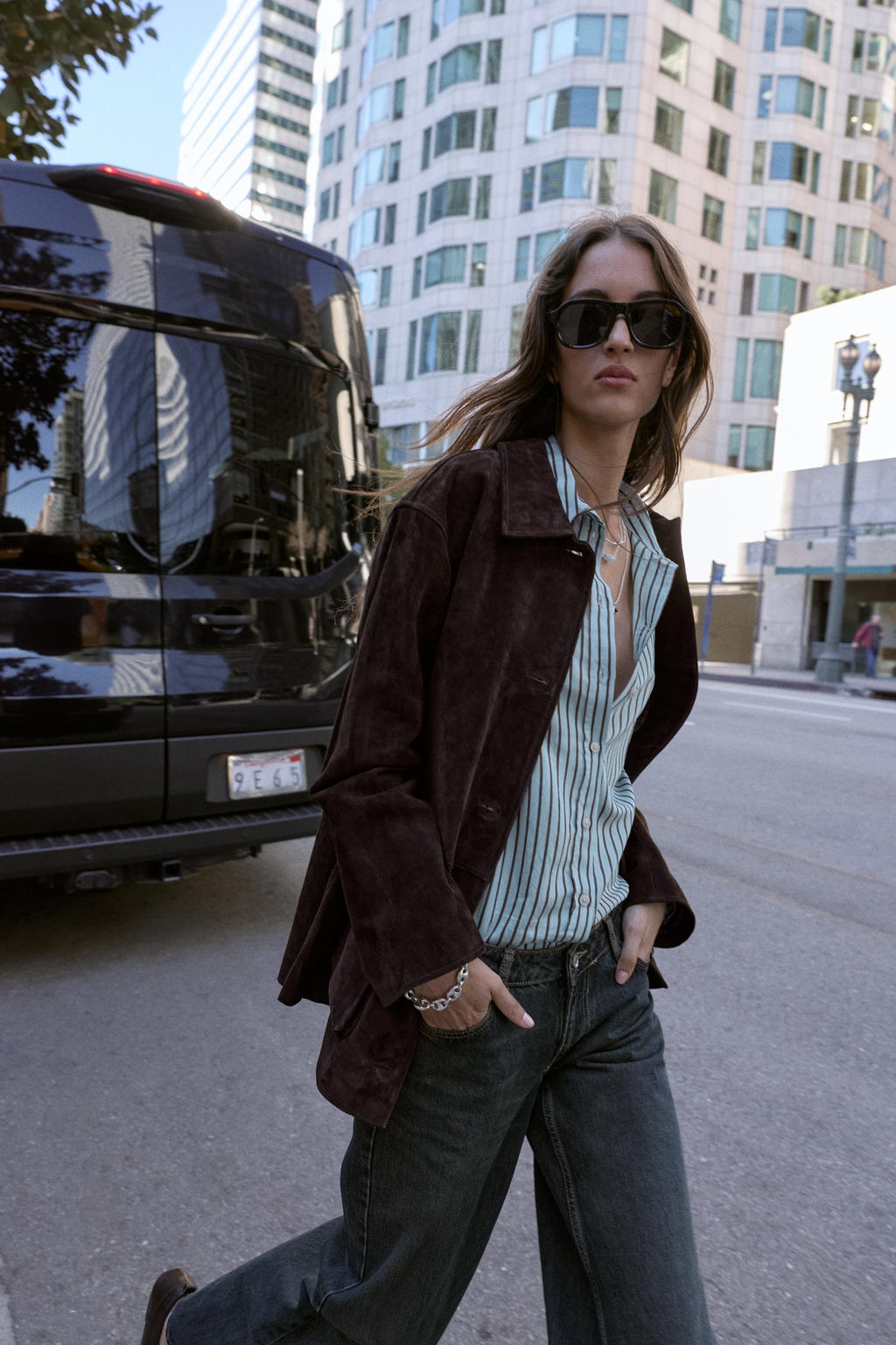 100% LEATHER SUEDE JACKET - Zara фото 3