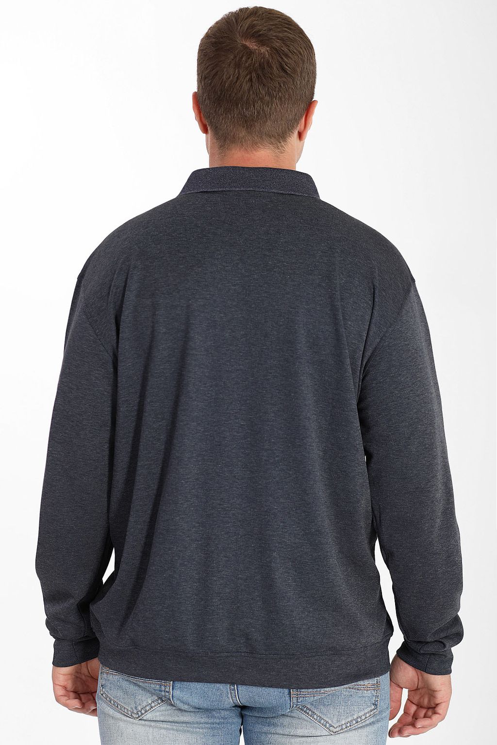 Рубашка поло мужская с длинным рукавом - Almond фото 2