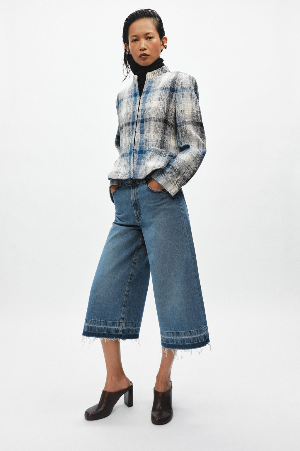 BERMUDA DENIM WIDE LEG ZW COLLECTION / Azul - Zara фото 4