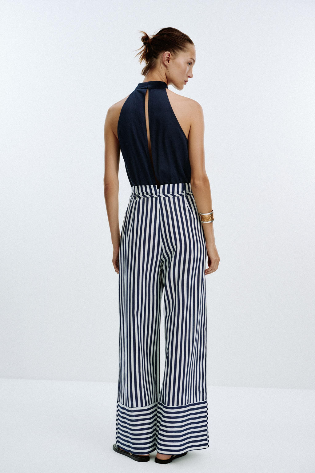 LINEN BLEND LONG JUMPSUIT - Zara фото 4