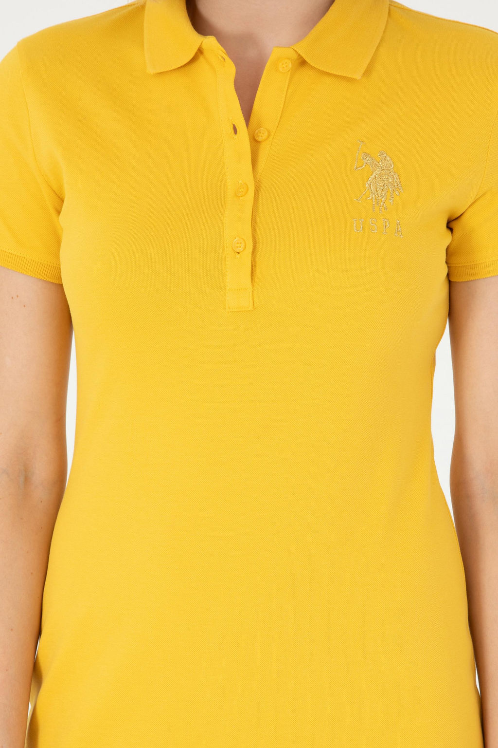 Женское шафрановое трикотажное платье Неожиданная скидка в корзине - U.s. polo assn фото 5