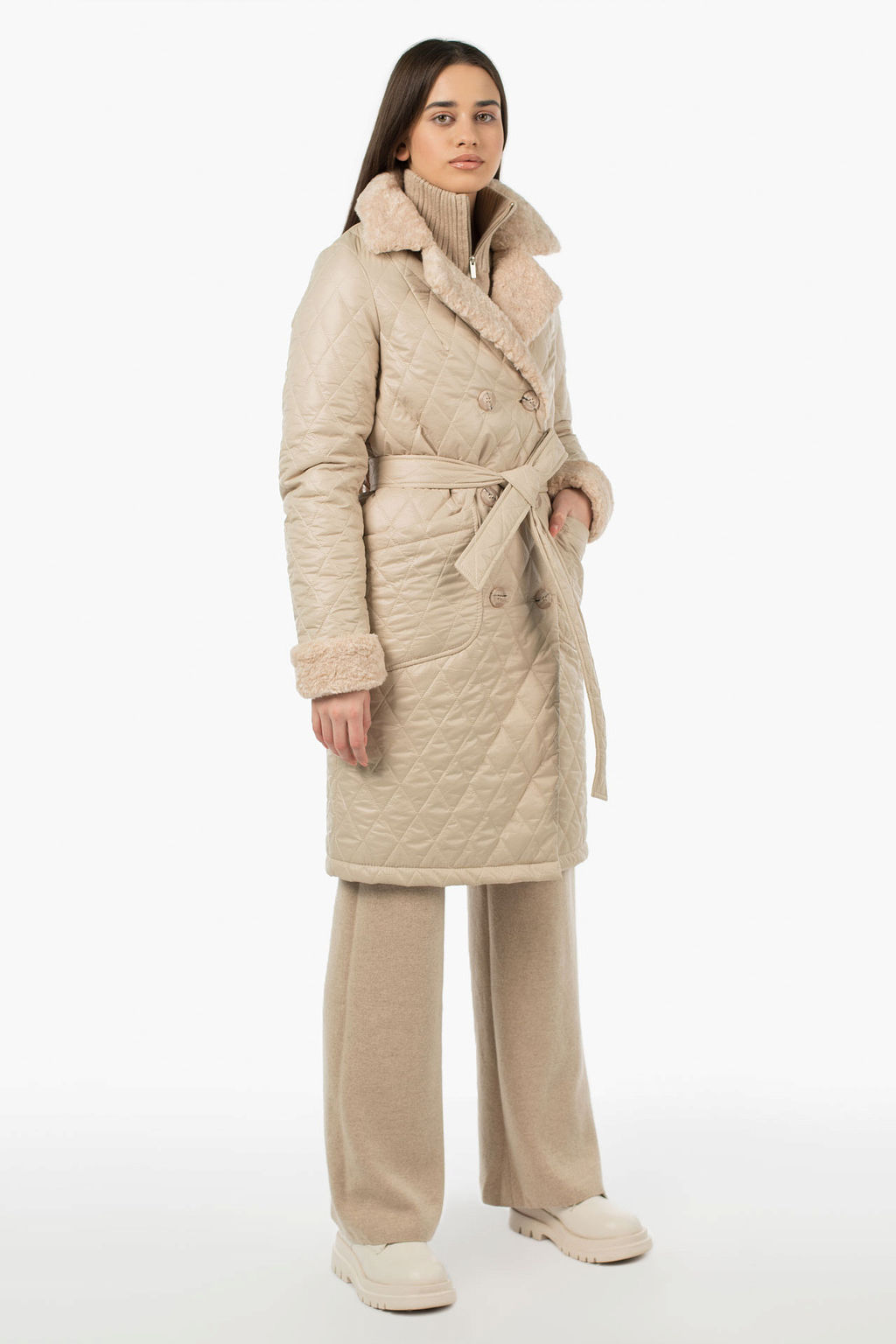 05-2064 Куртка женская зимняя (пояс)