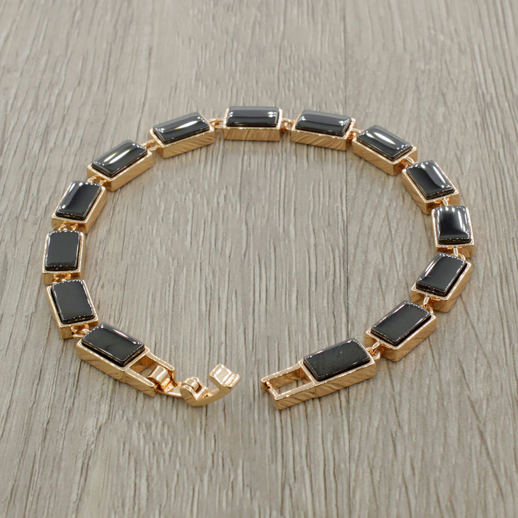 Браслет Канти из черной керамики покрытие под золото - Agat77 фото 3