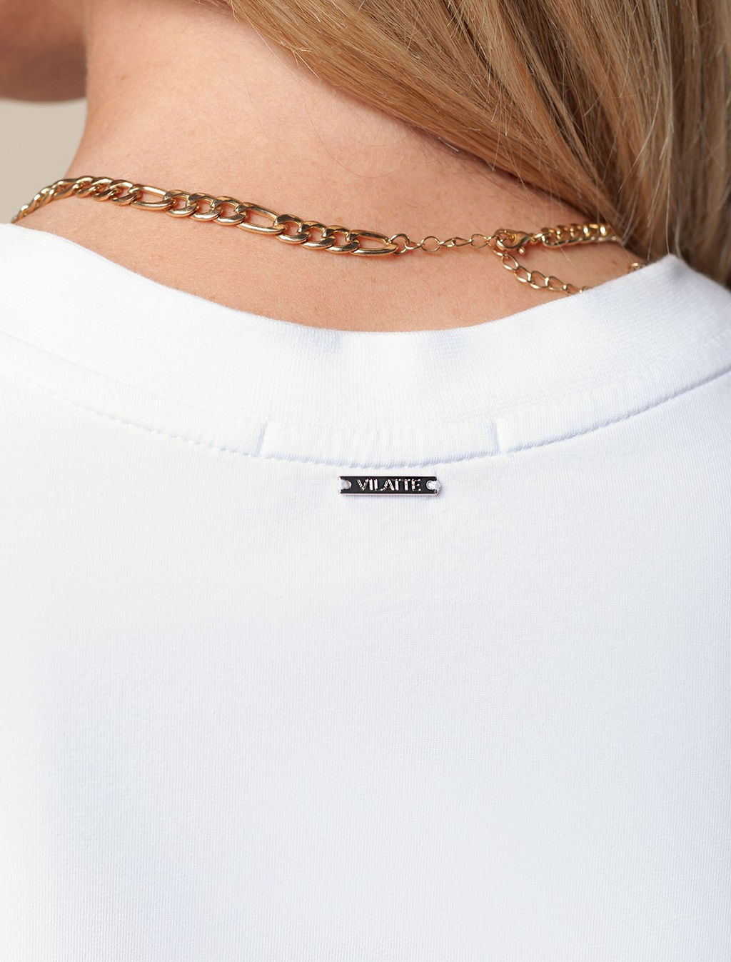 VILATTE / Футболка из премиального хлопка с эластаном  фото 5