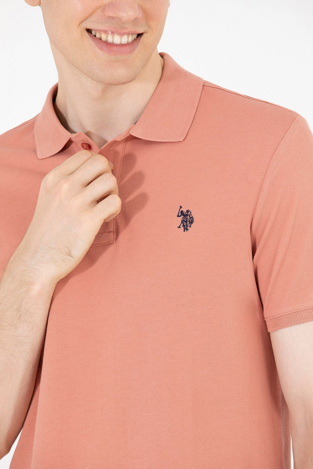 Футболка-поло мужская U.S. Polo Assn Basic пудровая хлопок  фото 21