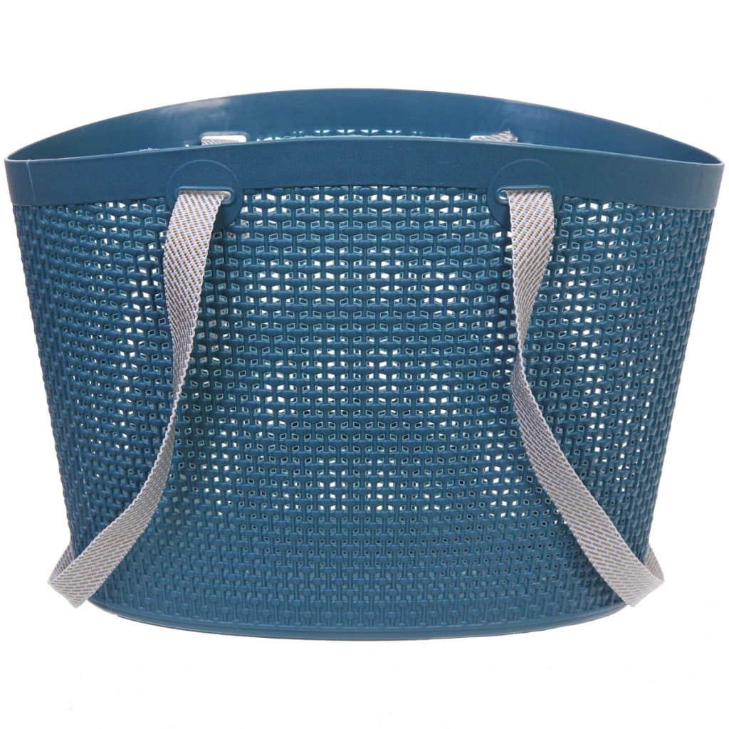 Корзинка для хранения с ручками "ЛИБЕРТИ", цвет серо-голубой, 41*21*28,5см (лейбл)