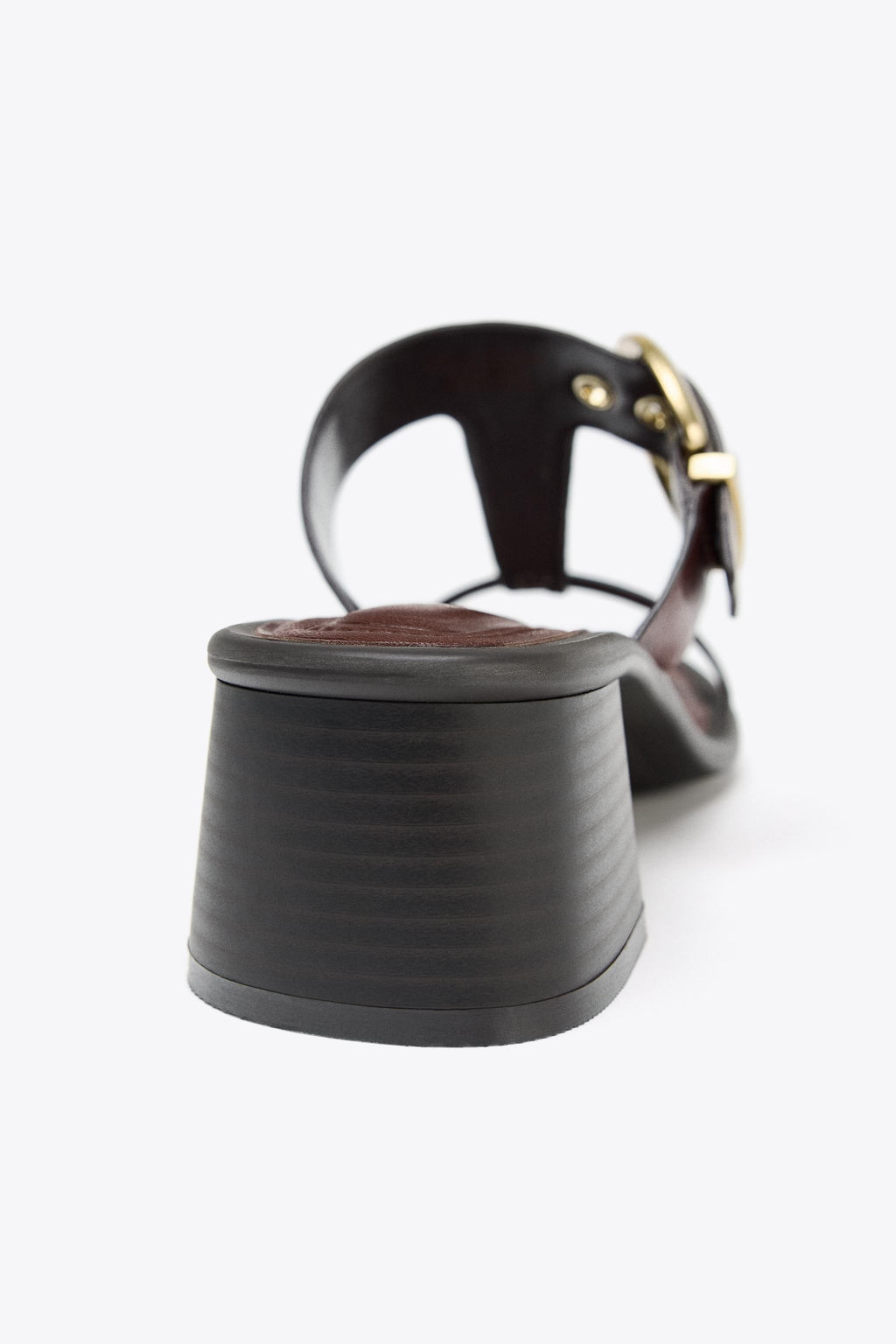 LEATHER BLOCK HEEL SANDALS - Zara фото 16