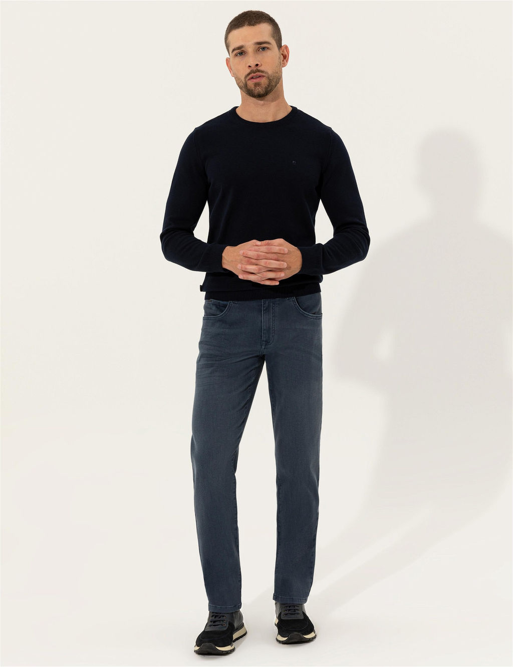 Lacivert Slim Fit Bisiklet Yaka Basic Triko Kazak - Pierre cardin фото 4