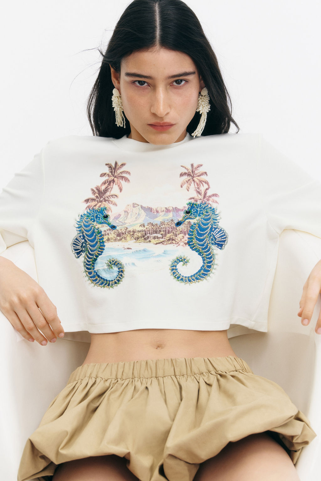 Camiseta cropped con detalles decorativos - H&m фото 3