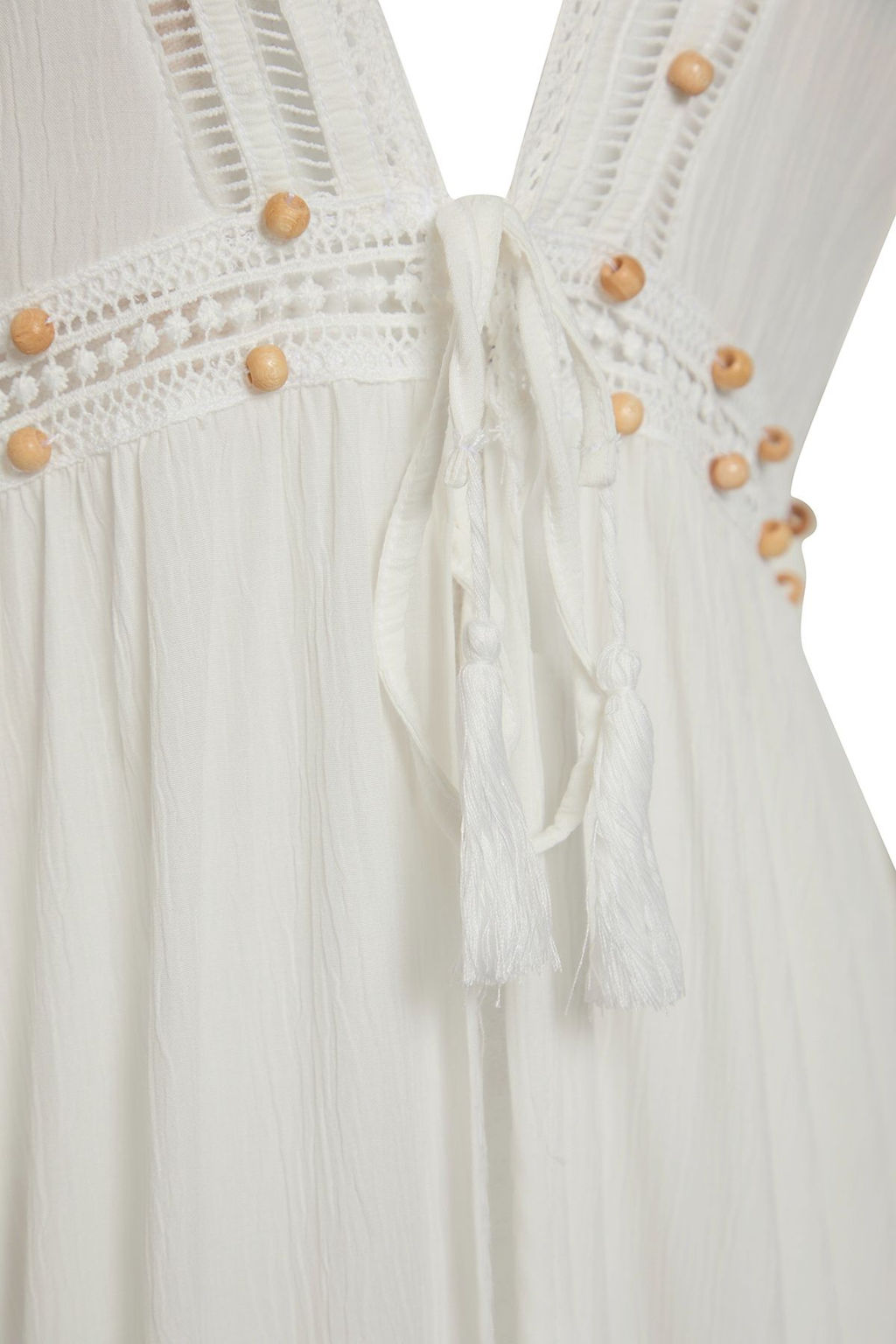 Ekru Maxi Dokuma Serit Aksesuarl? Baglama Detayl? Plaj Kimono&Kaftan TBESS25KM00011 - Trendyolmilla фото 8