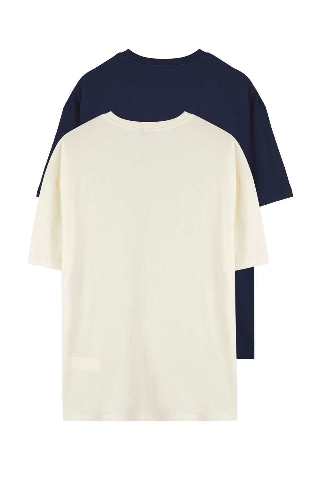 TRENDYOL MAN Lacivert-Bej Oversize/Genis Kesim 2li Paket Yaz? Bask?l?-Duz %100 Pamuk T-Shirt TMNSS25TS00215 - Trendyolmilla фото 13