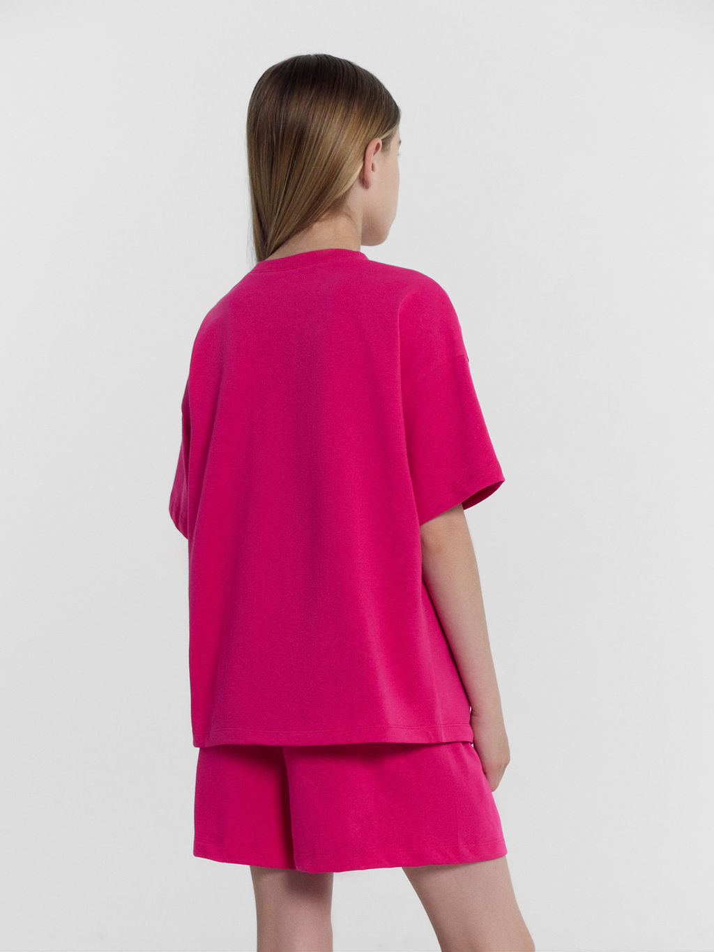 Комплект для девочек (футболка, шорты) розовый с печатью - Mark formelle фото 4