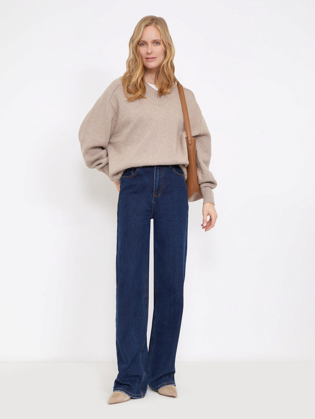 Джемпер с v-образным вырезом B2877/kaffi - Emka фото 3