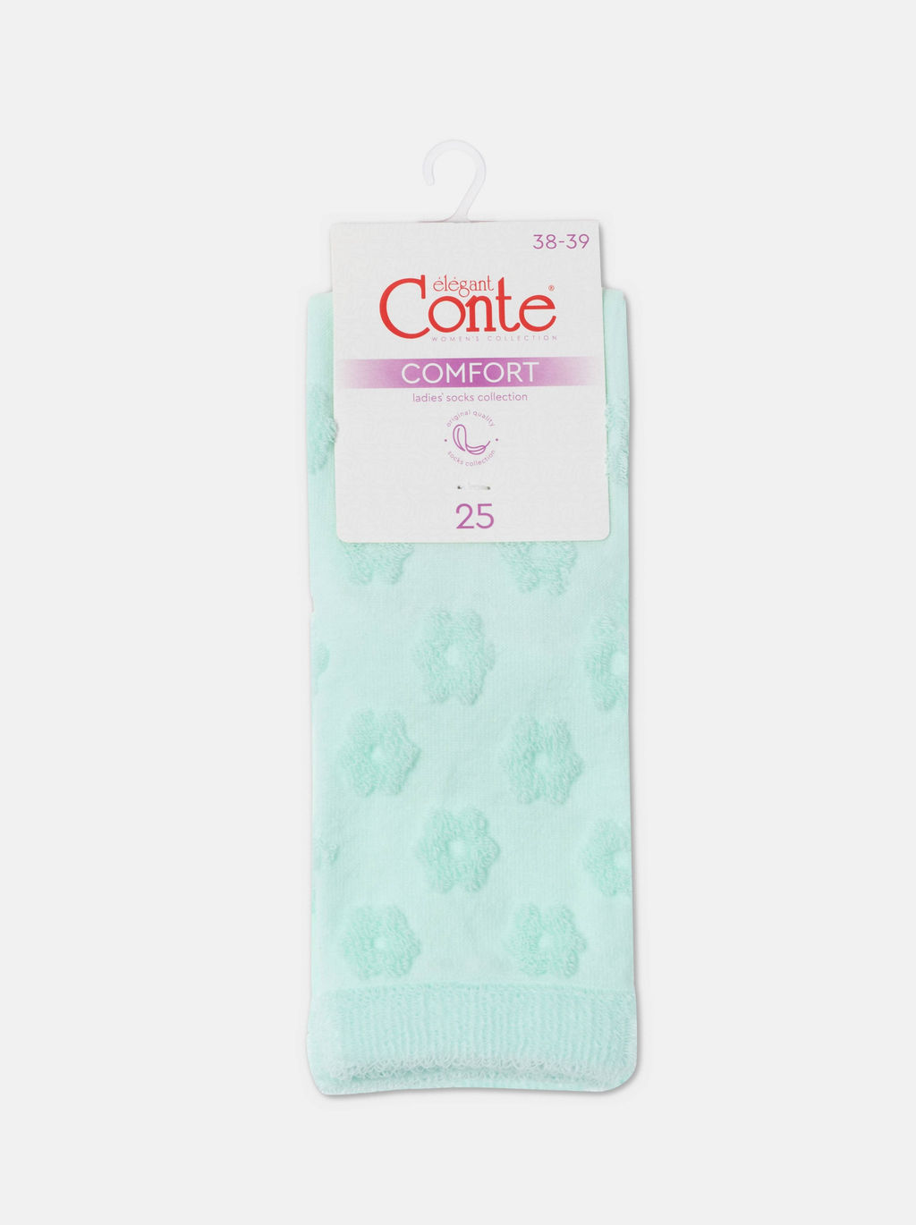 Цена за 2 пары. Носки Теплые CONTE COMFORT Махровые носки из хлопка с объемными рисунками бледно-бирюзовый - Conte elegant фото 10