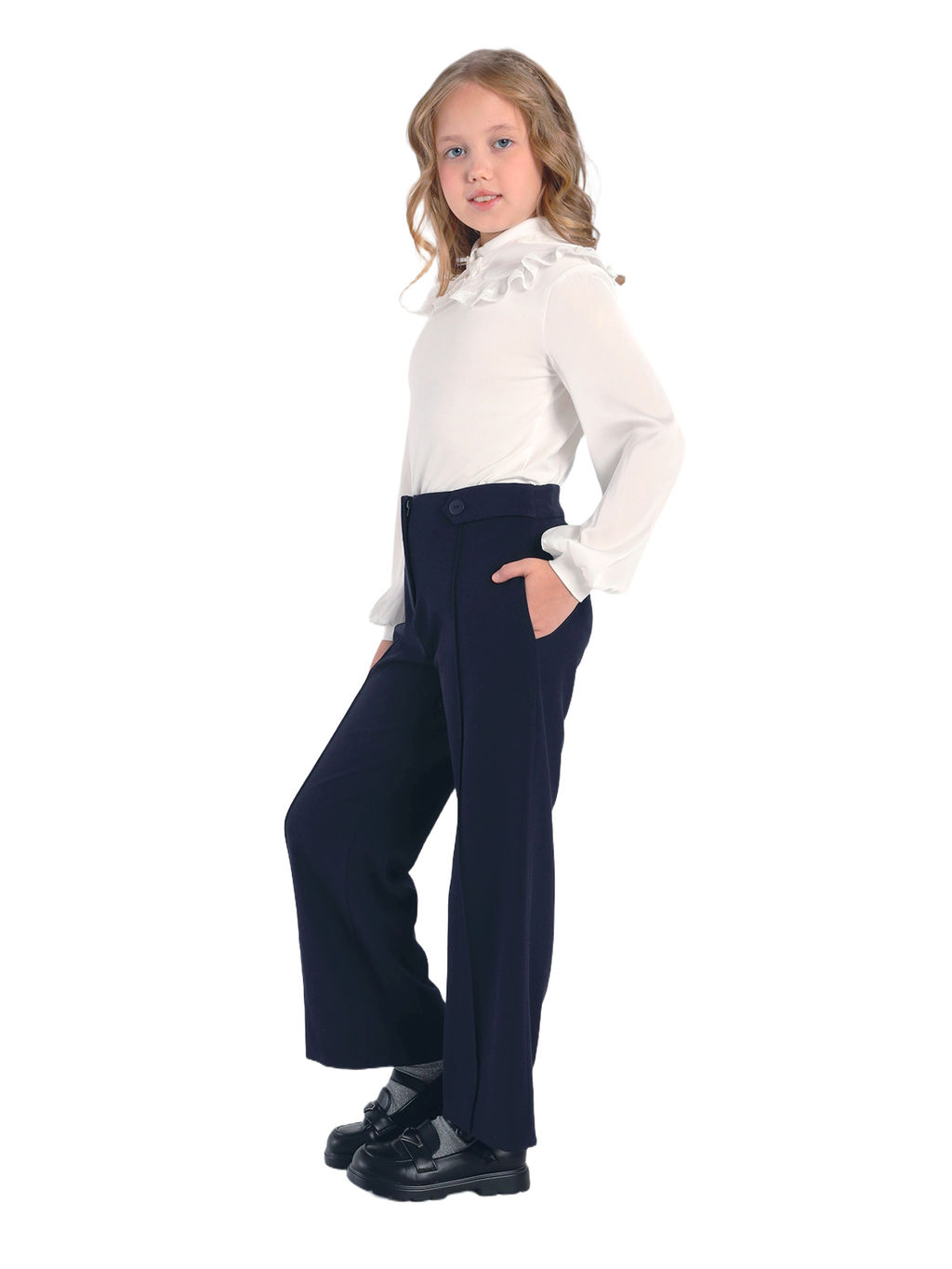 Школьная блузка для девочки О76556 - Карамелли фото 3