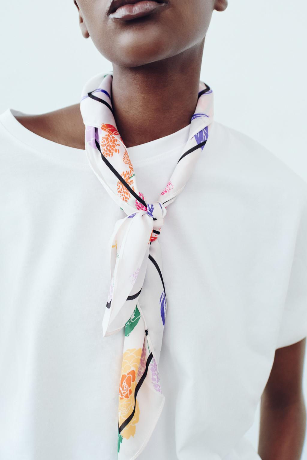 PRINTED SATIN SCARF - Zara фото 3