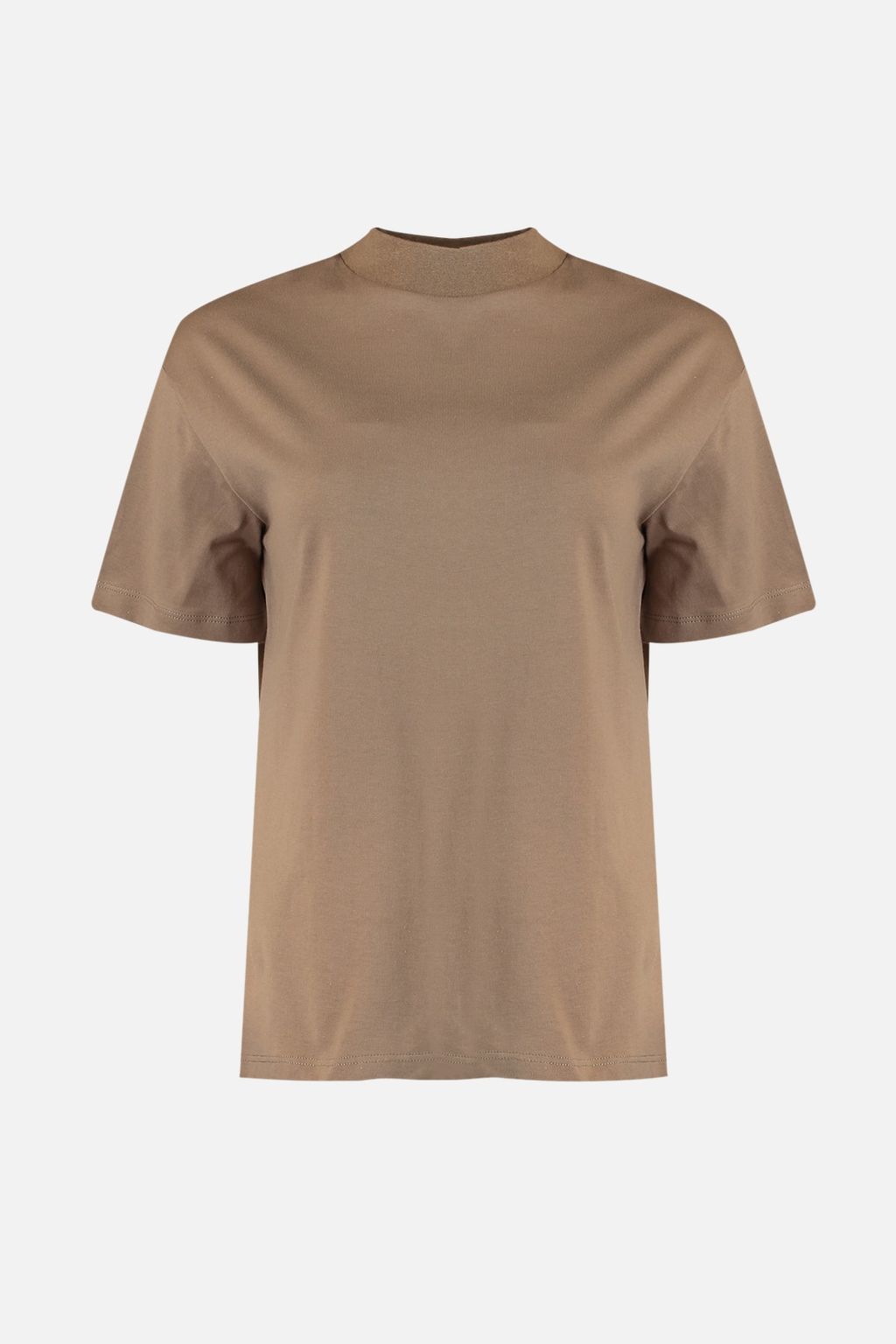 Bej-Vizon 2li Paket %100 Pamuk Basic Dik Yaka Orme T-Shirt TWOSS20TS1500