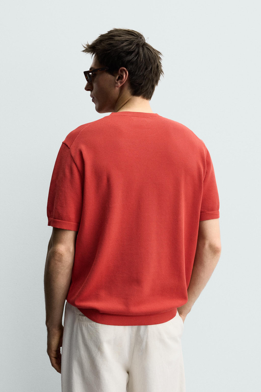 CAMISETA PUNTO RELAXED FIT / Rojo