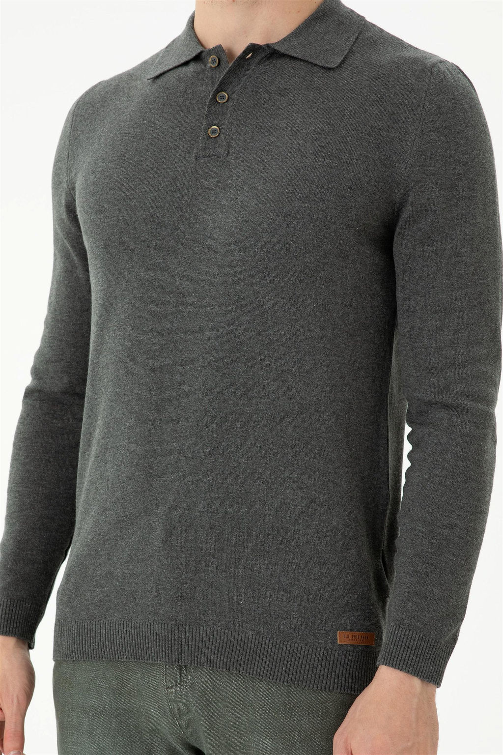 U. S. Polo Assn Мужской свитер антрацитового меланжа - U.s. polo assn фото 6