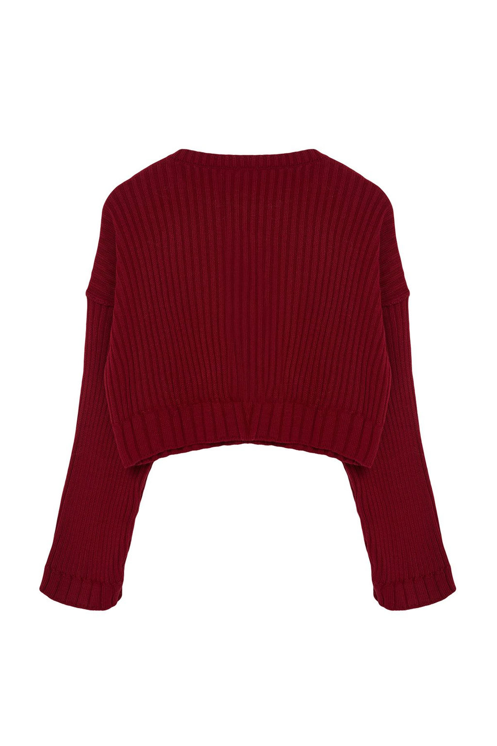 Ekru Super Crop Basic Triko Kazak TWOAW24KZ00275 - Trendyolmilla фото 15