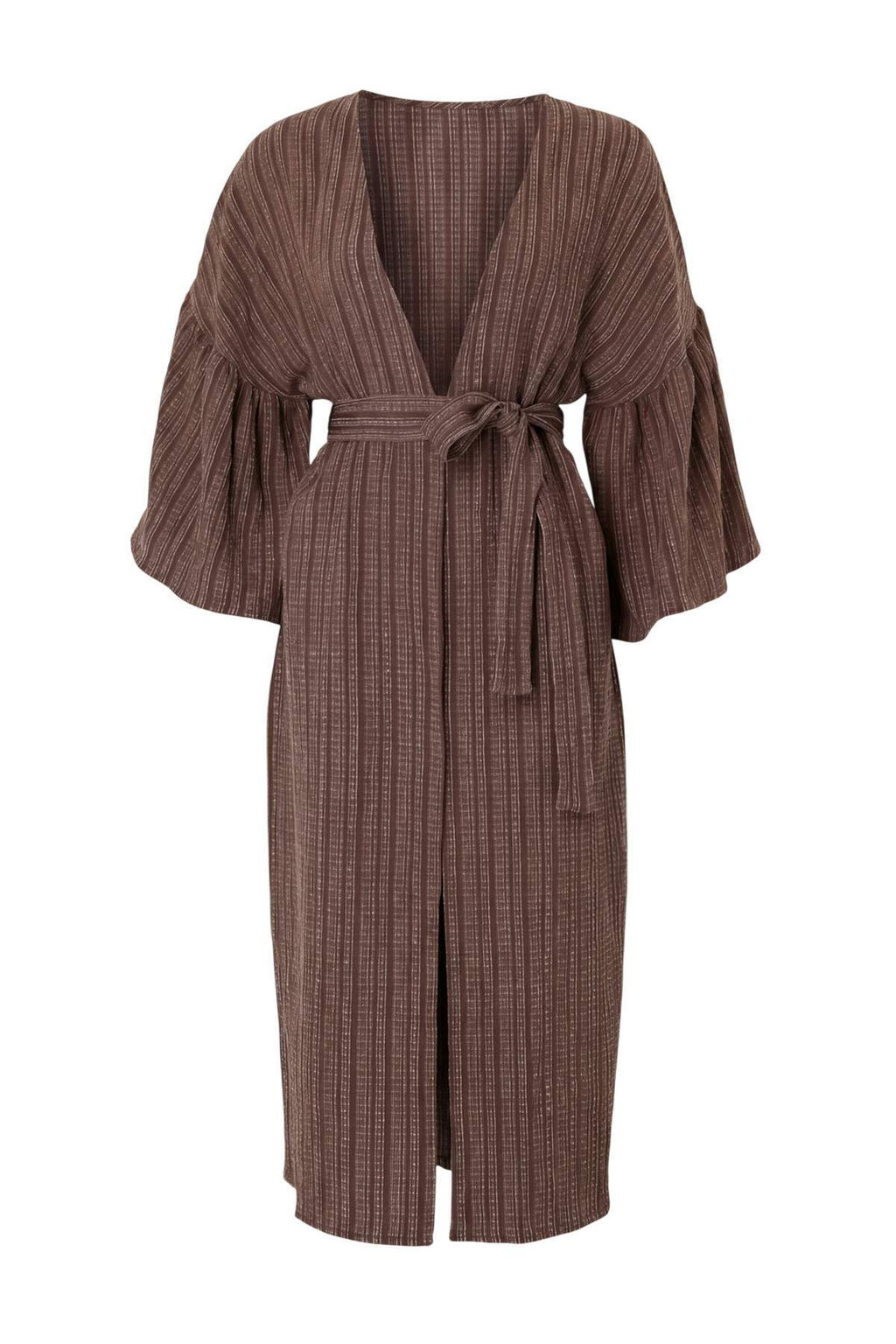 Ekru Kusakl? Maxi Dokuma Volanl? Keten Kar?s?ml? Plaj Kimono&Kaftan TBESS23KM00028 - Trendyolmilla фото 26