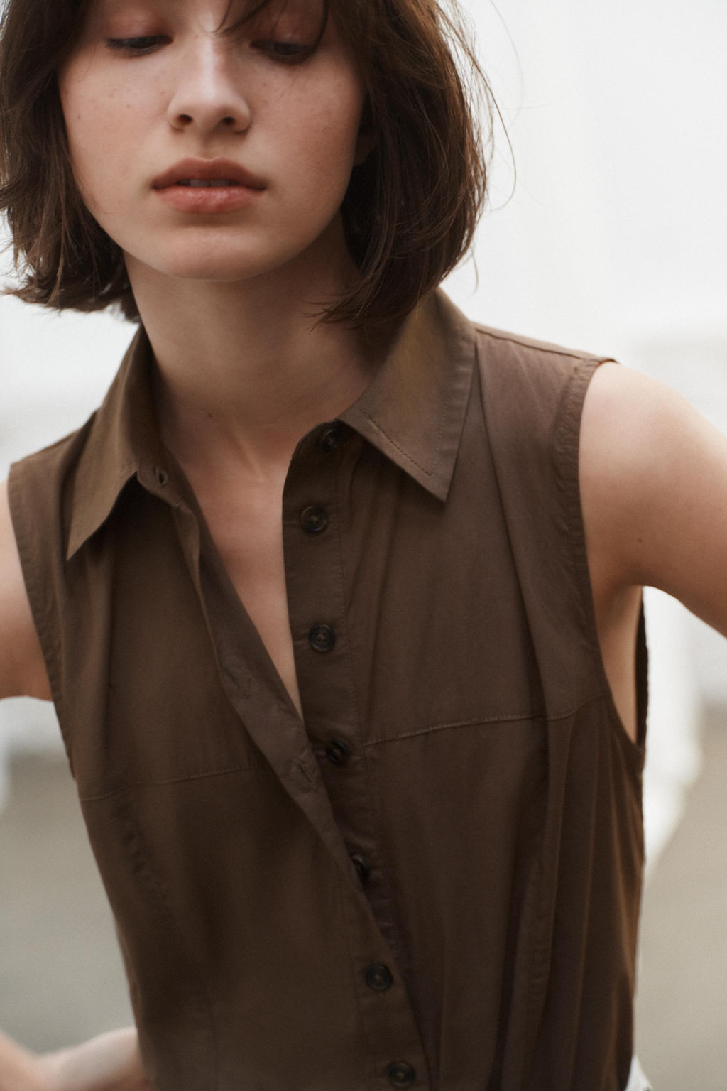 VESTIDO MIDI CAMISERO / Tabaco - Zara фото 3