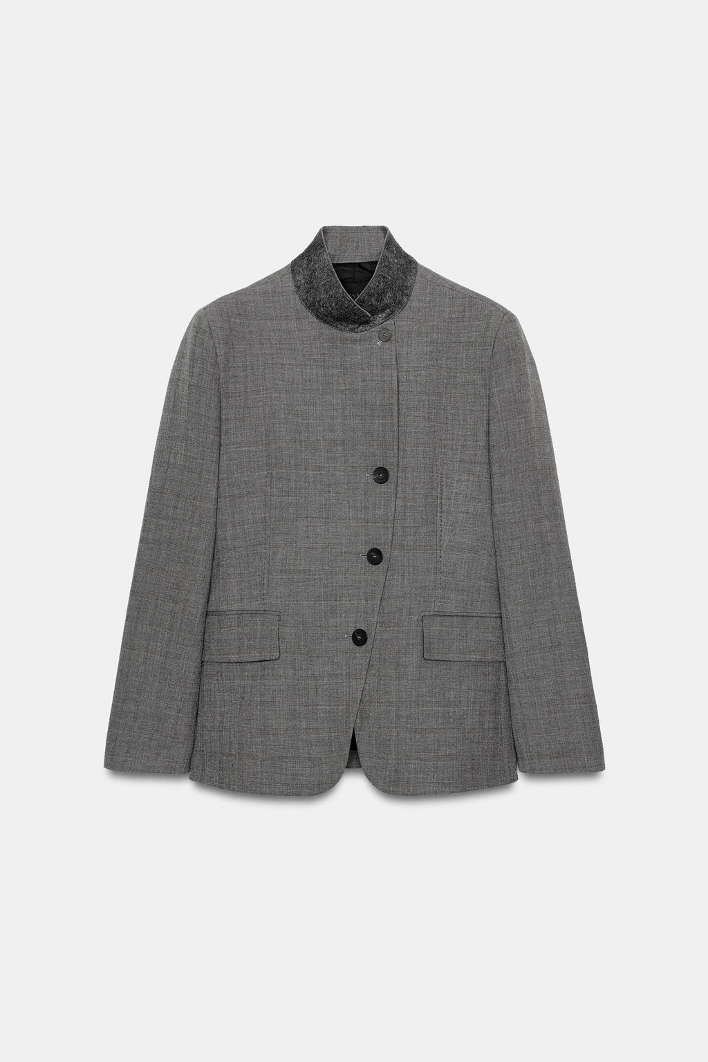 BLAZER ENTALLADA CUADROS ZW COLLECTION / Gris medio - Zara фото 5