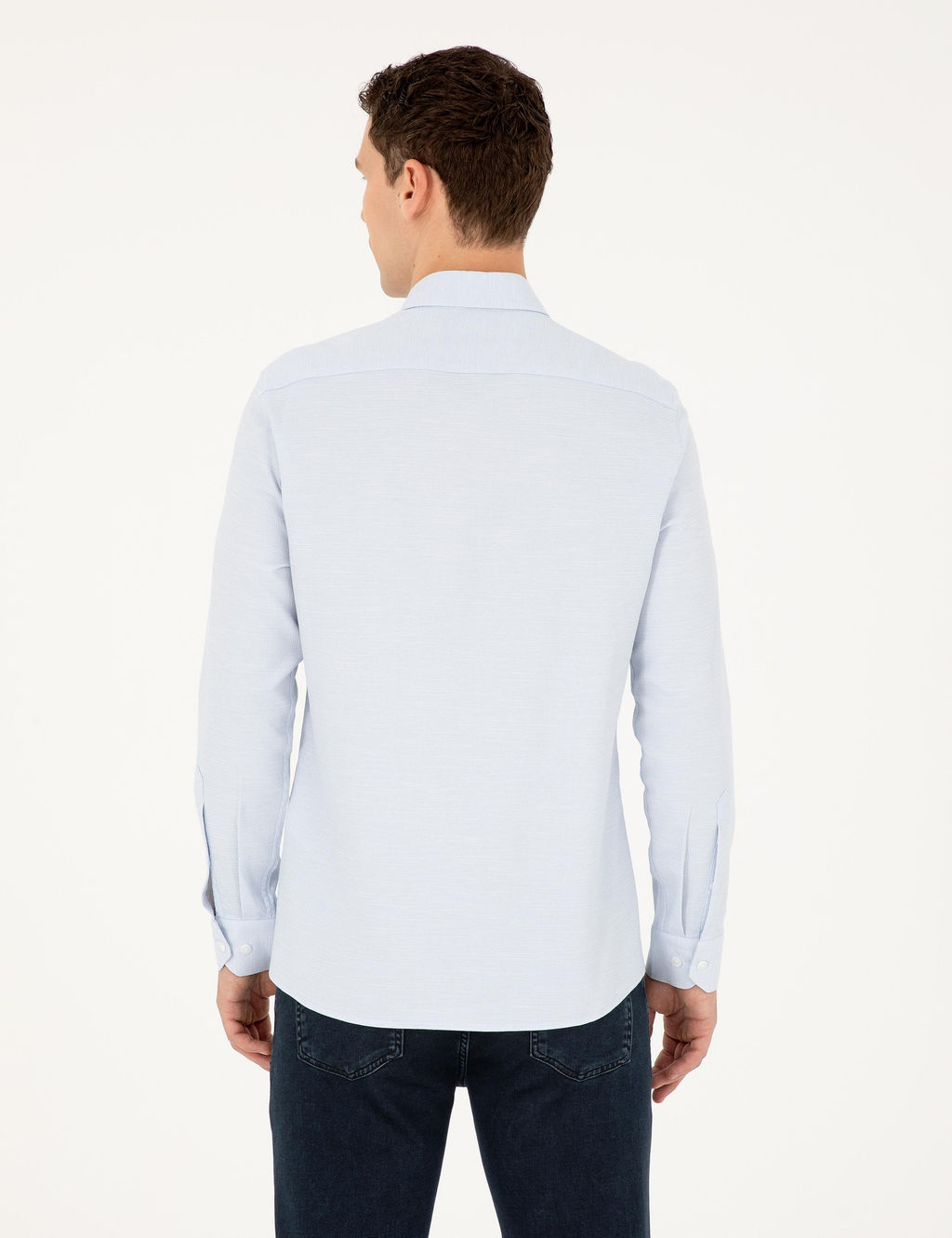 A__k Mavi Slim Fit Uzun Kollu G_mlek - Pierre cardin фото 5