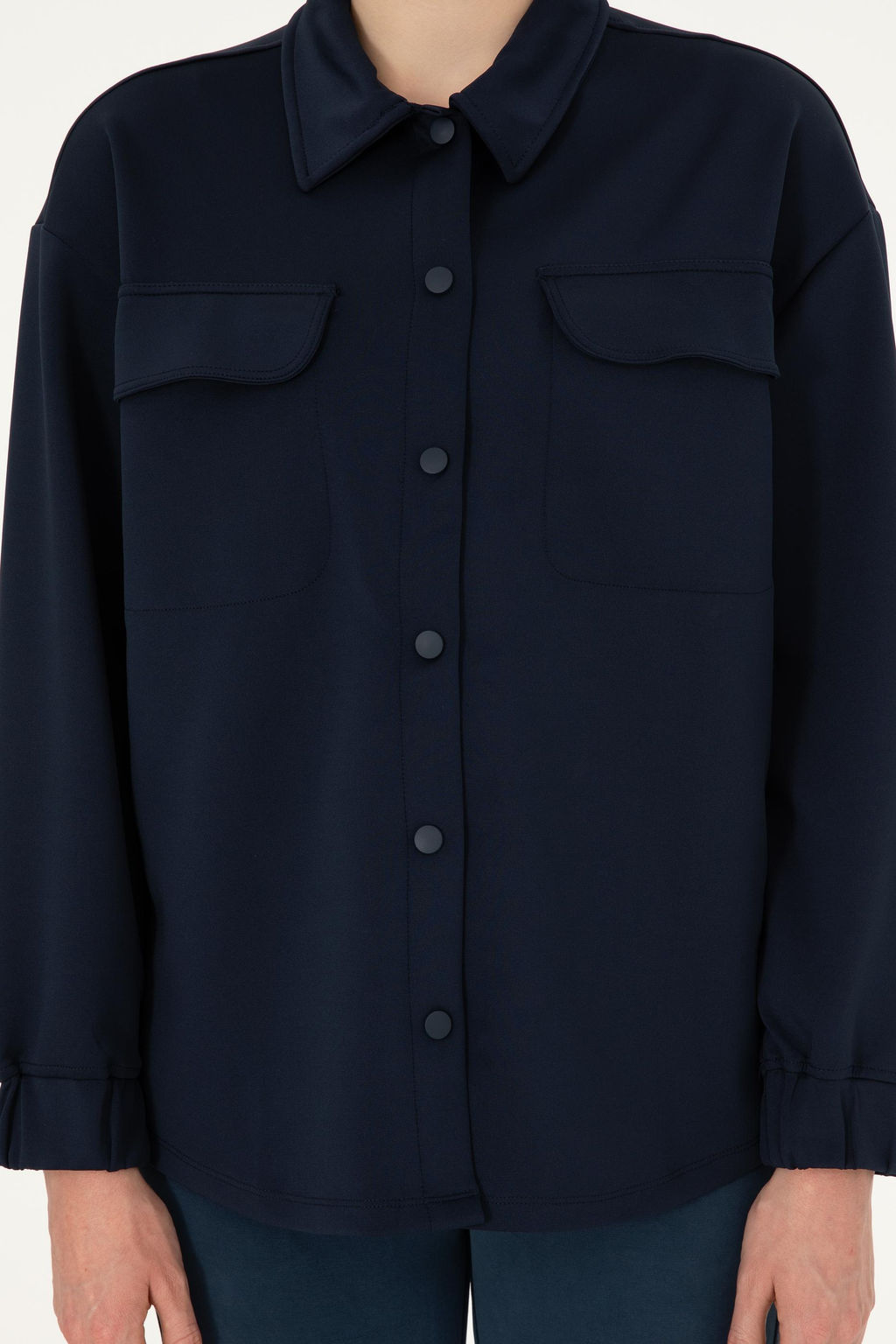 Женская темно-синяя трикотажная рубашка Неожиданная скидка в корзине - U.s. polo assn фото 6