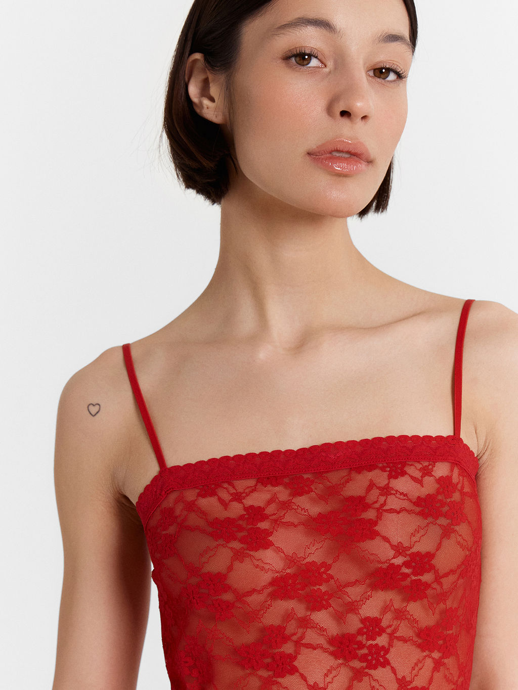 Комбинация женская красная кружевная красный 572390