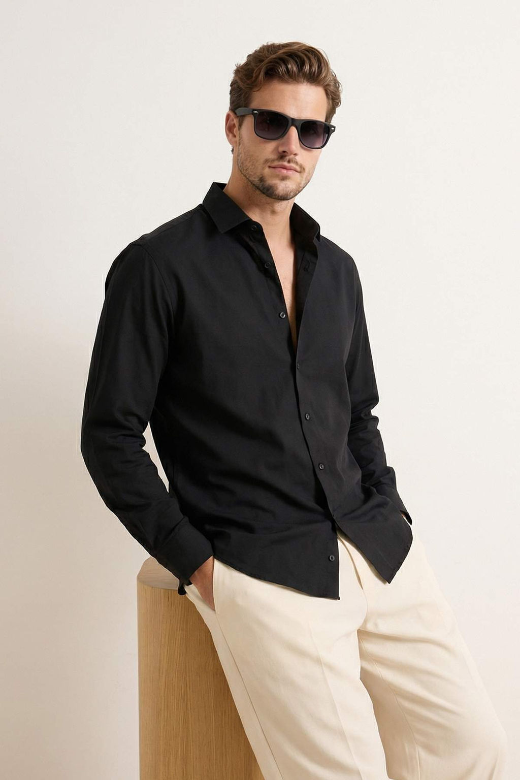 Siyah-Beyaz 2li Tak?m Slim Fit Oxford Kolay Utulenebilir Nefes Alan Erkek Gomlek TMNSS26GO00001 - Trendyolmilla фото 6