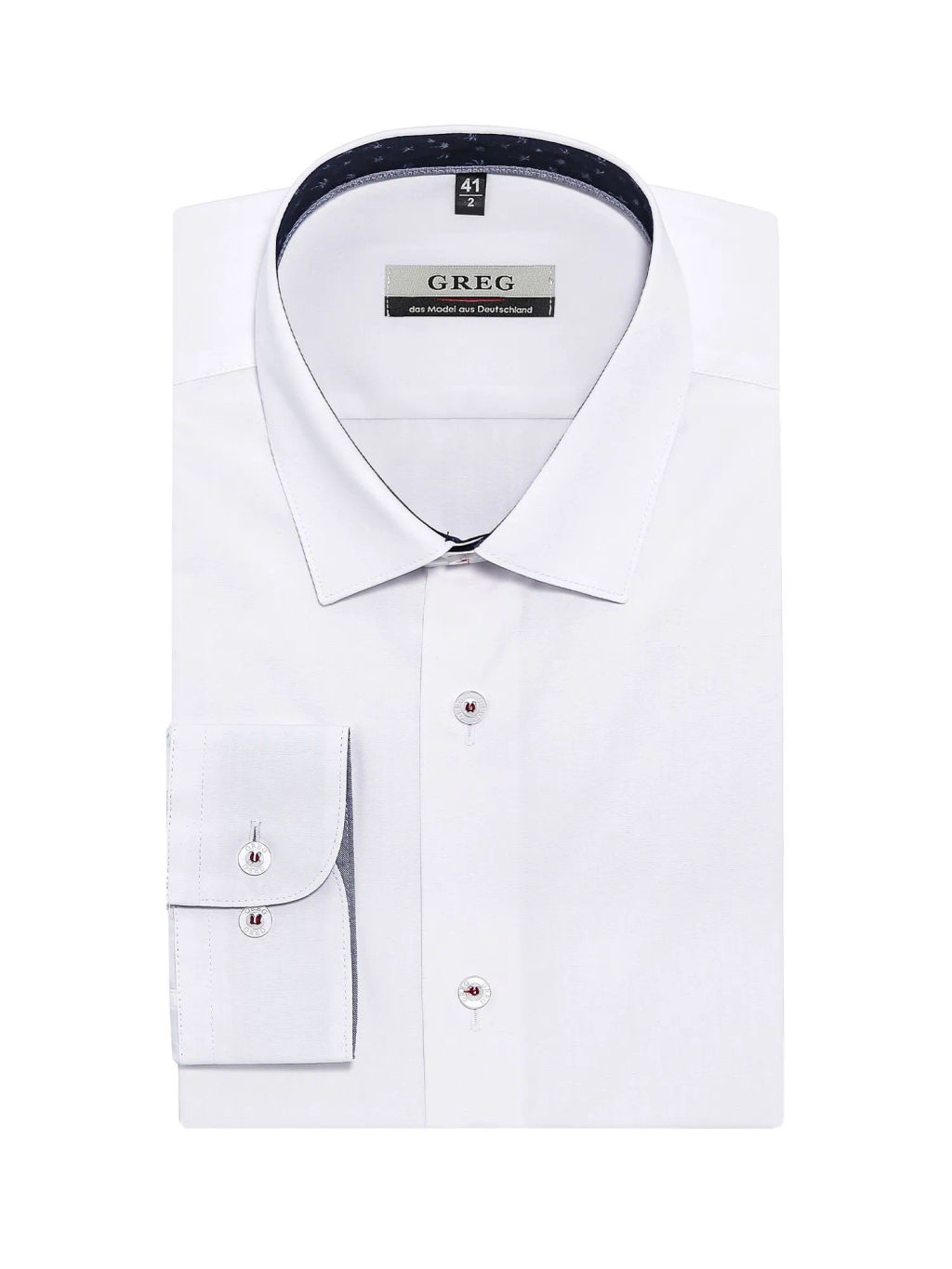 Сорочка мужская длинный рукав GREG 100/239/WH/Z/15/p