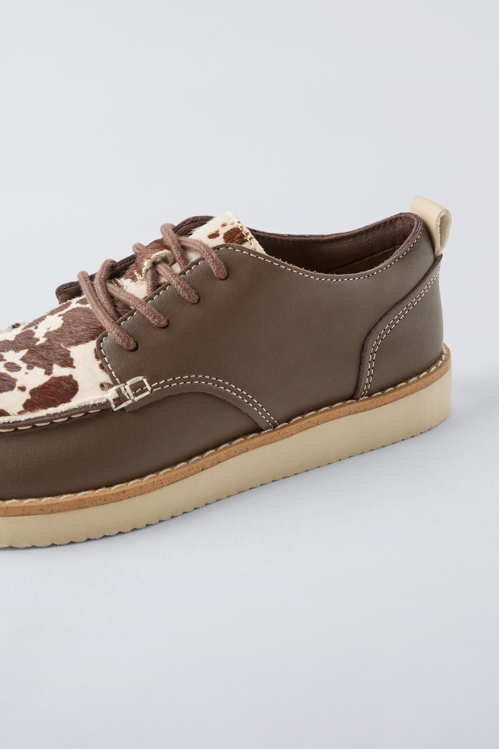 LEATHER COW SHOES - Zara фото 3