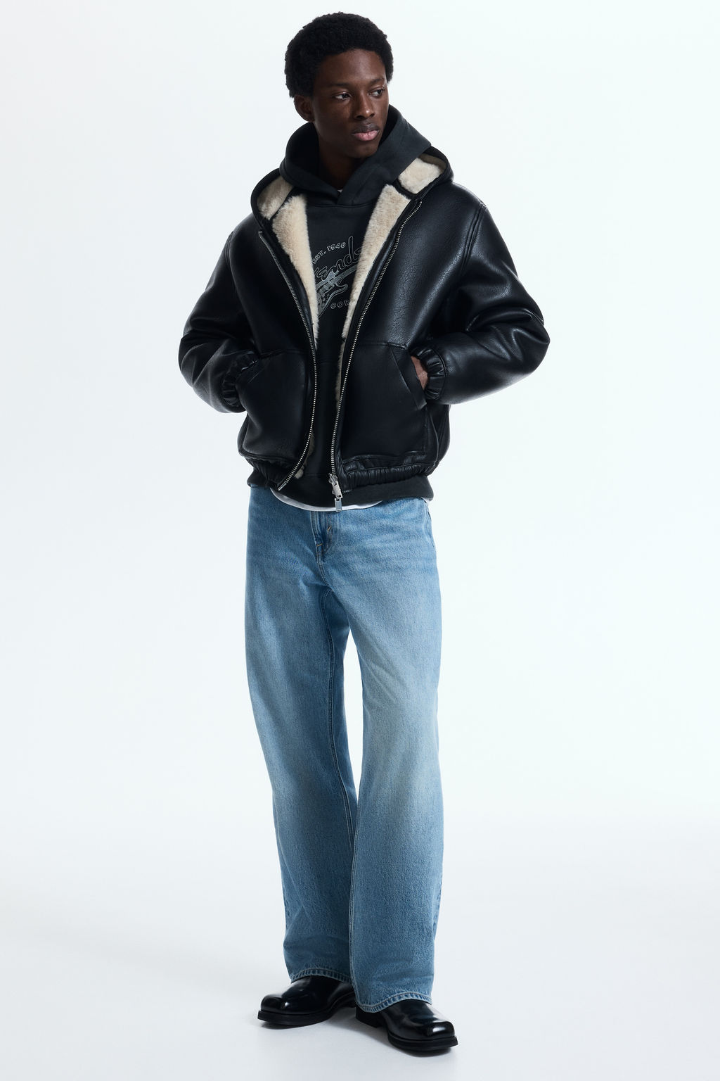Sudadera estampada con capucha Loose Fit - H&m фото 8