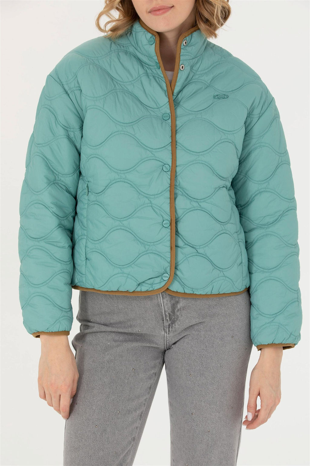 Женское светлое пальто цвета хаки Неожиданная скидка в корзине - U.s. polo assn фото 7