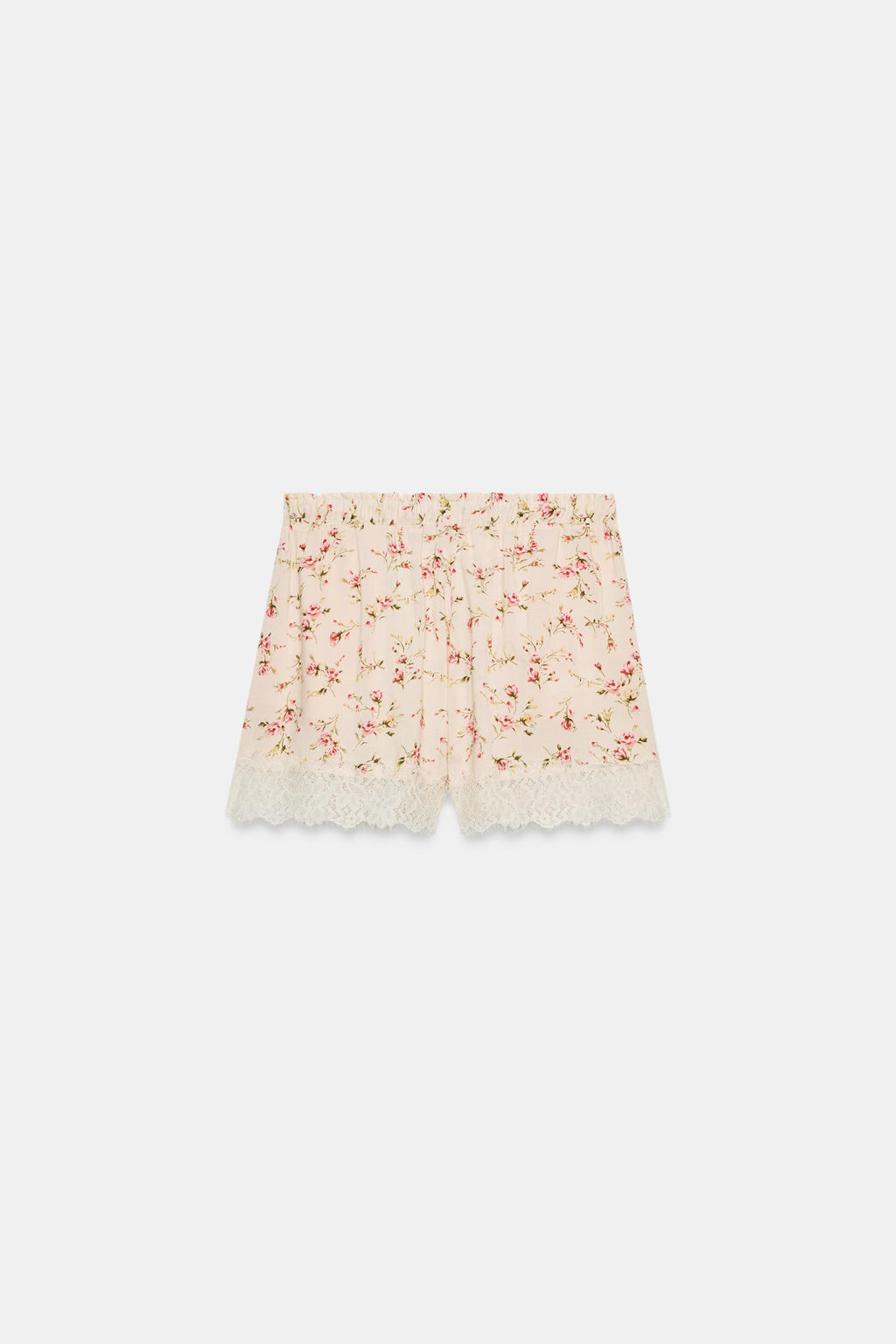 SHORTS ESTAMPADO FLORAL ENCAJE / Estampado - Zara фото 8